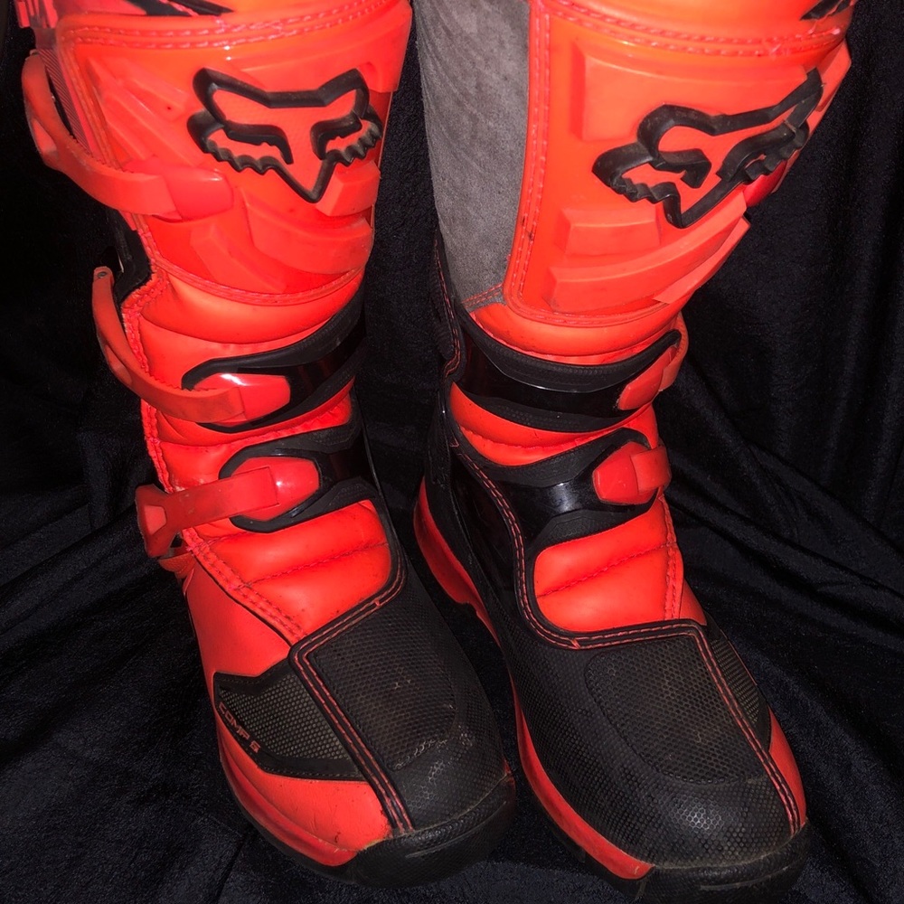 FOX RACING YOUTH COMP 5 ORANGE MOTORCROSS BOOTS SIZE Y4, No Box